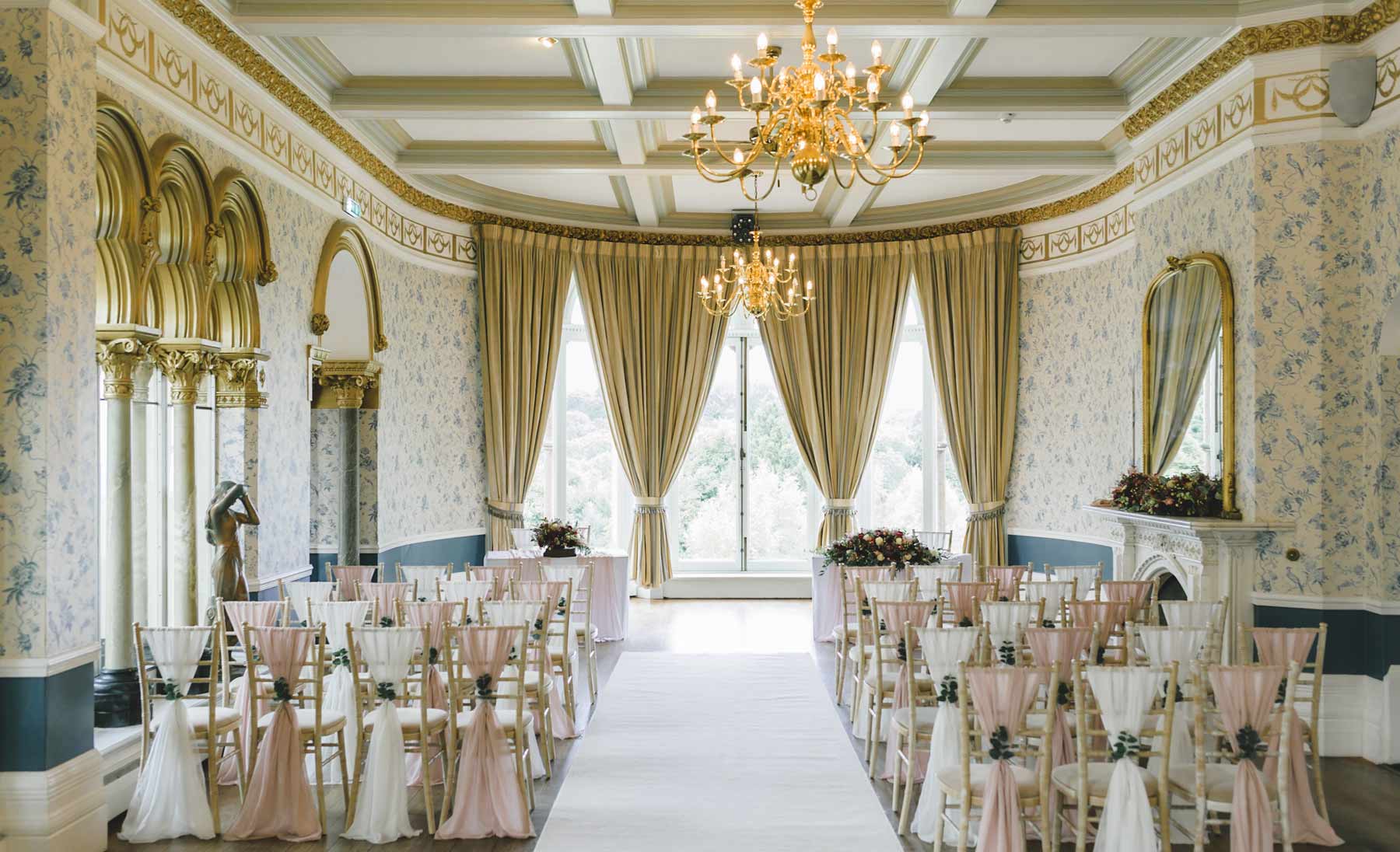 The ceromony room of Rushpool Hall.